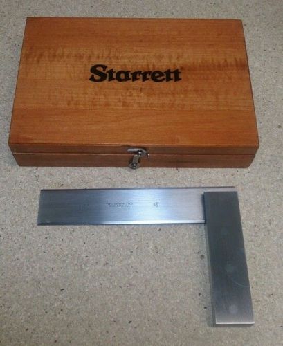 Starrett No. 55 beveled edge master percision square, 4 1/2&#034; with wooden case