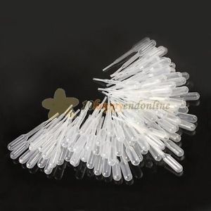 100pcs 0.2ml disposable plastic eye dropper set transfer graduated pipettes new for sale