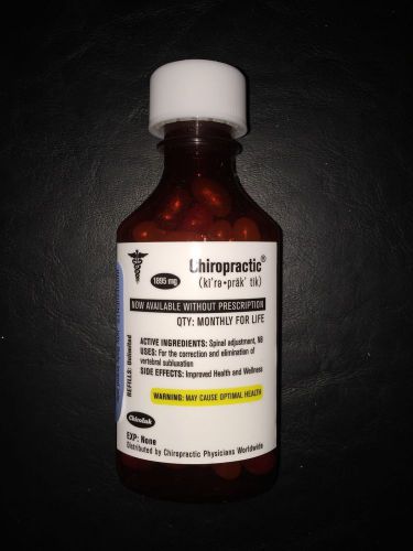 Chiropractic RX Bottle. Get Your Chiropractic Prescription!
