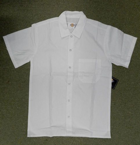 Dickies White Snap Front Chef Server Restaurant Uniform SS Shirt New XL