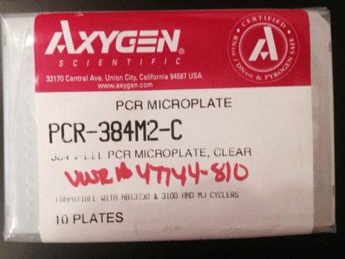 AXYGEN PCR-384M2-C, 384 Well PCR Microplate Compatable ABI 3730 / 3100 Pkg of 9