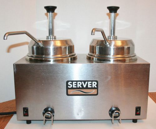 Server Double Topping Caramel Hot Fudge Warmer Dispenser model TWIN FS w Pumps