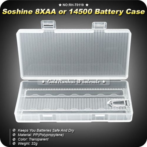 1PC Soshine 8 Cell Battery Case Box Holder Storage for 8X AA/14500 batteries
