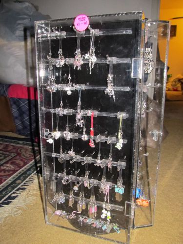 REVOLVING ACRYLIC DISPLAY CABINET SHOWCASE COUNTER TOP NECKLACE/BRACELET/ANKLET