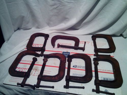 Lot-7adjustable#1440-4&#034;c-clamps  in great condition. for sale