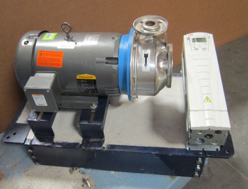 BALDOR 10 HP MOTOR + G&amp;L SSH STAINLESS STEEL CENTRIFUGAL PUMP + VARIABLE DRIVE