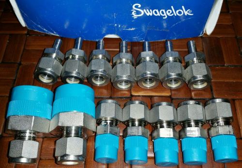 Swagelok stainless steel 3/8&#034; lot of 14 new tubing,fittings for sale