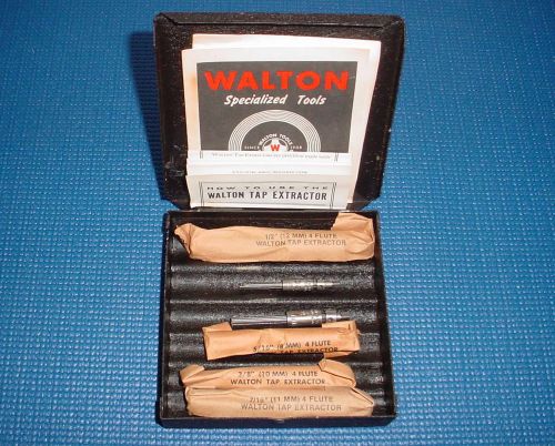 Walton 6 piece tap extractor set with metal case &amp; instructions 3/16&#034; - 1/2&#034; for sale