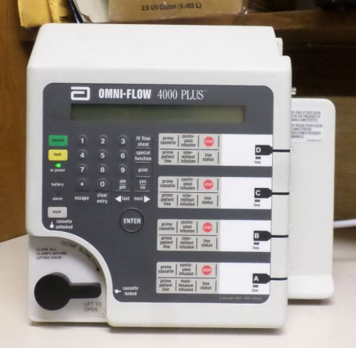 Abbott Omni-Flow 4000 Plus Infusion Pump System Lab Diagnostic