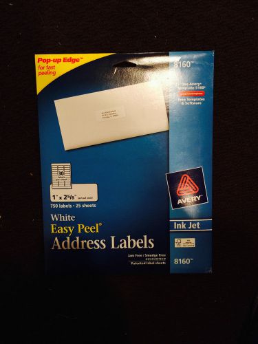 Avery 8160 Easy Peal White Address Labels 1&#034; x 2 5/8&#034; Ink Jet