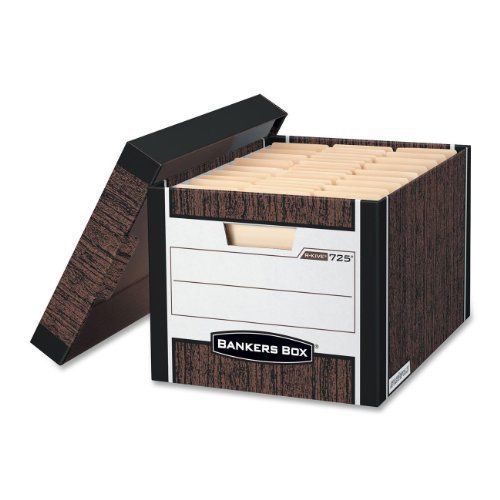 Bankers Box R-kive - Letter/legal, Woodgrain 4pk - Stackable - 10.4&#034; Height X