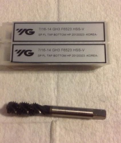 YG1  7/16-14 3 Flute GH3 Spiral Point Plug Tap HSSE-V3 Vanadium  F6523 LOT OF 3