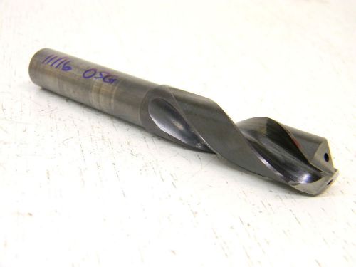 USED OSG JAPAN SOLID CARBIDE 11/16&#034; COOLANT TWIST DRILL .6875&#034;