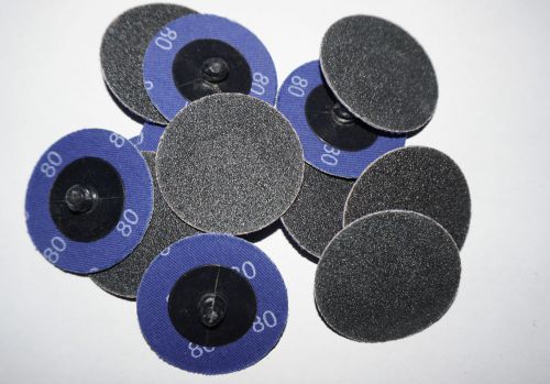 10pc 2&#034; 80 Grit roloc disc Silicon carbide sanding quick change disc