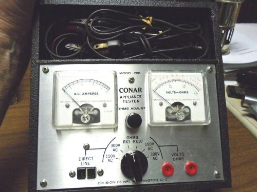 Conar Appliance tester model 200  with Leads and Manuel