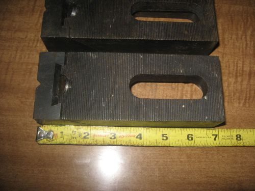 Set of 2 j &amp; s adjustable serrated t slot hold down clamps for sale