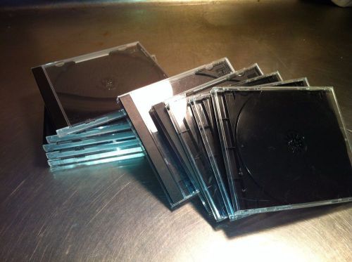 10 STANDARD CD/DVD Jewel Case - Black Tray Clear Front