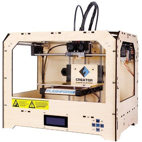 FlashForge Creator 3D Printer with White ABS and Blue PLA spools - Dual Extruder