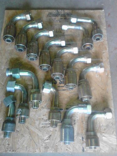 Lot of hydraulic crimp on fittings for sale