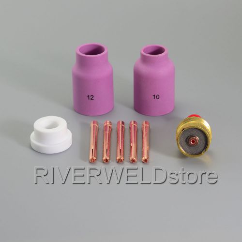 Tig gas lens accessory kit 45v64 3/32&#034;  tig welding torch wp-17 wp-18 wp-26 9pk for sale