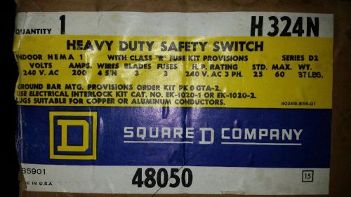 Square D Heavy Duty Safety Switch H324N 200 Amps NEW IN BOX