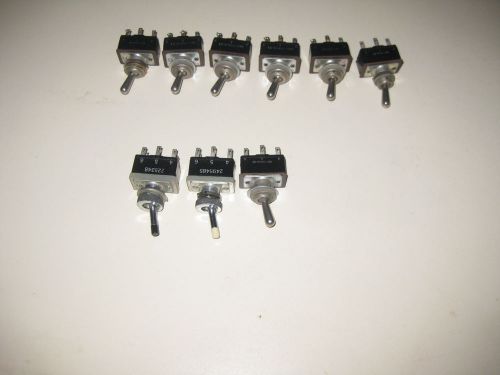 C-H Lot of 9 switches (6 SP/DT/  2 Spring loaded , DP/  1 DP,DT)