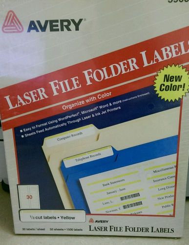 Avery Laser File Folder Labels - Yellow border - sealed