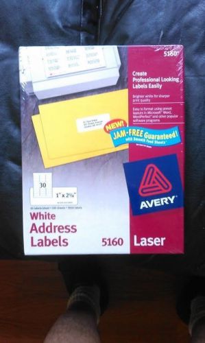 Avery Easy Peel White Address Laser Labels - 5160 1&#034; x 2-5/8&#034;, BX 3000 SEALED