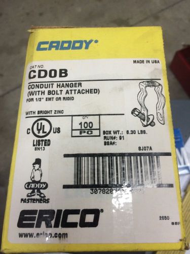 100 pcs conduit hangers w/ bolt for 1/2&#034; emt or rigid caddy fasteners erico cdob for sale