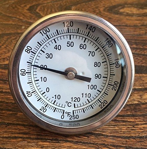 3&#034; dial 2.5&#034; stem 1/2&#034; npt threaded stainless steel thermometer moonshine still for sale