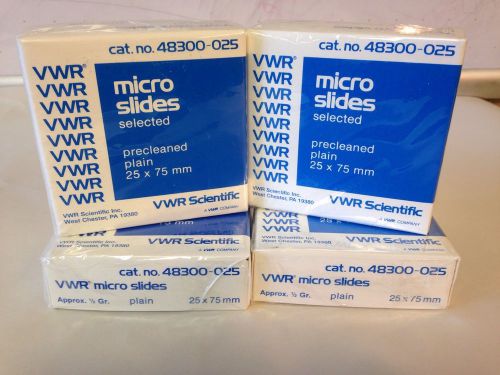 VWR Scientific Micro Slides 1/2 GR 25 x 75mm 1mm Thick Cat# 48300-025 Lot Of 4