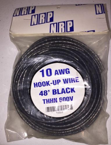 NRP 10 Awg Hook Up Wire 48&#039; Black. THHN 600v BRAND NEW