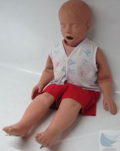 SimulAids Child CPR Manikin Toddler Timmy Water Fillable Caucasian White &amp; Red