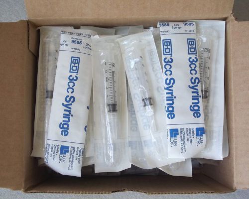 200 B-D 3cc Disposable 9585 LUER LOK Syringe NO NEEDLE 2 Box 100 ~FREE SHIPPING