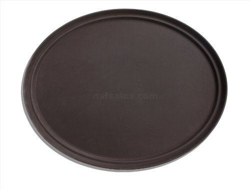 New Star Foodservice 25569 NSF Plastic Non-Slip Tray, Oval, 22&#034; x 27&#034;, Brown