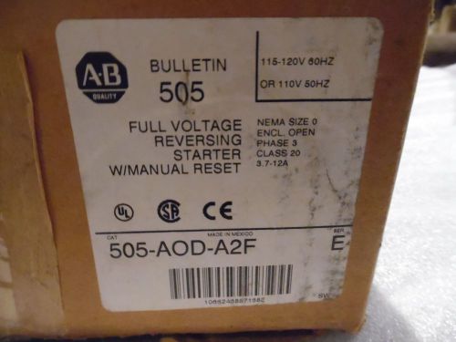 Allen Bradley 505-AOD-A2F Full Voltage Reversing Starter 110/120V NEMA  0 NIB