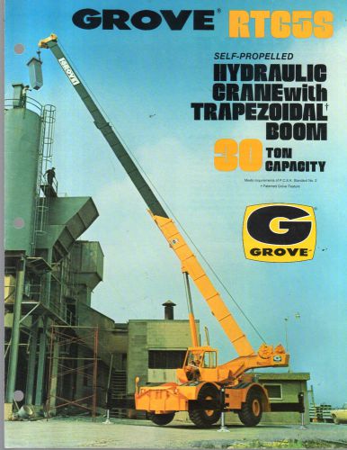 1973 GROVE RT65S 30 TON CRANE BOOM CONSTRUCTION EQUIPMENT BROCHURE