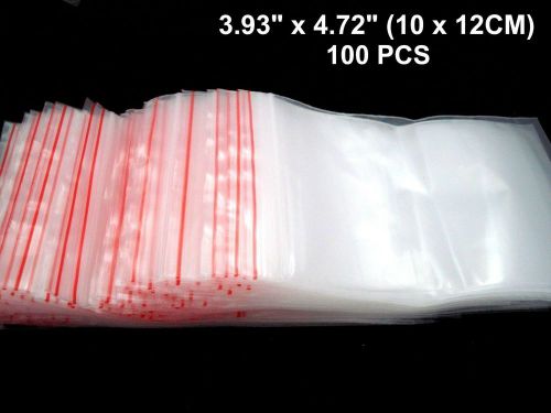 100 PCS 3.93 x 4.72&#034; ZipLock Clear Reclosable Poly Bags Self Seal plastic Bag