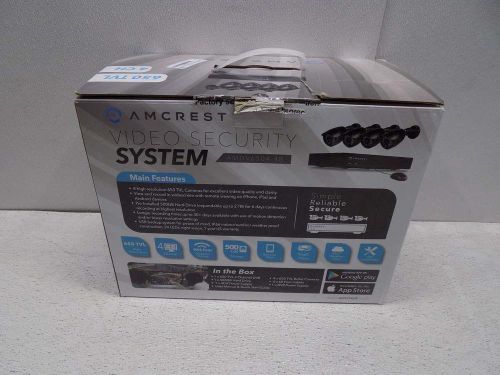 Amcrest 650 tvl 4-channel video security system 4 weatherproof cameras 500gb for sale