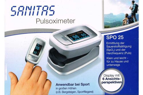 Sanitas Pulsoximeter SPO 25 - Measures Oxygen Saturation and Heart Frequency (Pu