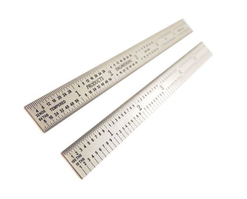 Usa pec 12&#034; flexible stainless 5r machinist ruler/rule 1/64, 1/32, 1/10, 1/100 for sale
