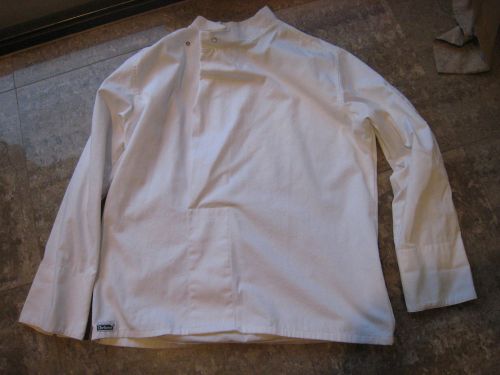 Chefwear Pullover Snap Collar Chef Coat, Size L, White, Fold Cuffs