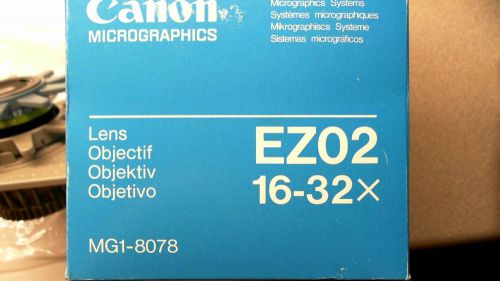 Canon EZ02 16x32 Zoom Lens MG1-8078 for Microfilm Scanner - MP90 MS300 MS400 ?