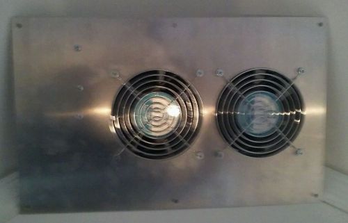 Dual thermostatic fans on Stainless Steel mounting plate
