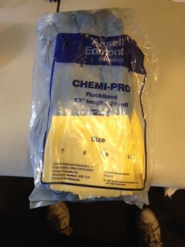 12 pair - Ansell Chemi-Pro Neoprene Gloves - size 9