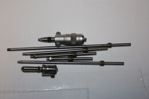 STARRETT 124 Solid -Rod Inside Micrometer Set &amp; 263 Micrometer Head