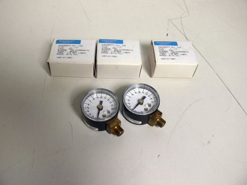 Lot of 5 Ashcroft 15W1005PH 01L 1 1/2&#034; 15 PSI 1/8&#034; NPT Pressure gauge