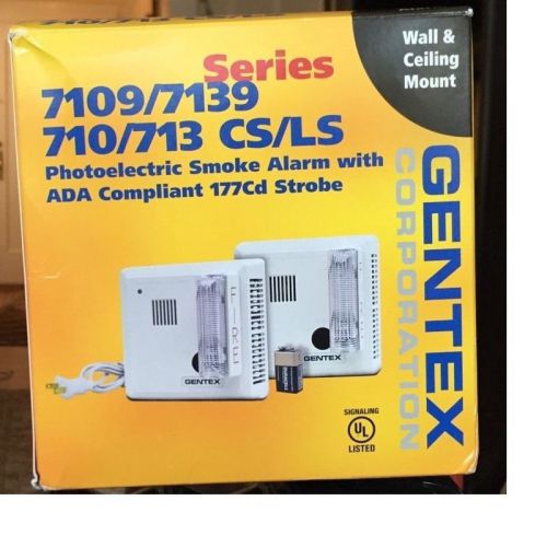 Gentex smoke detectors with strobe for the hearing impaired 7109/7139 710ls-w for sale