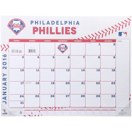 Philadelphia Phillies 2016 22&#034; x 17&#034; Desk Calendar