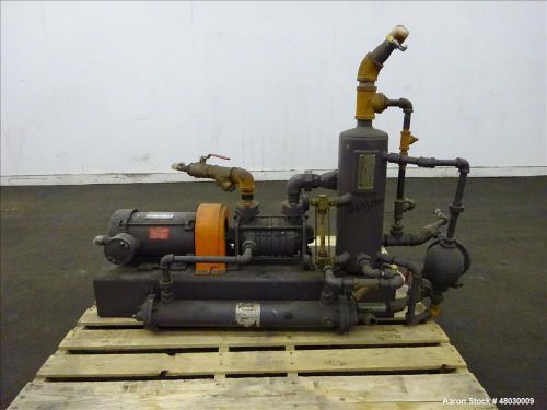 Used- nash two stage liquid ring vacuum pump model et32030, carbon steel. 2&#034; inl for sale
